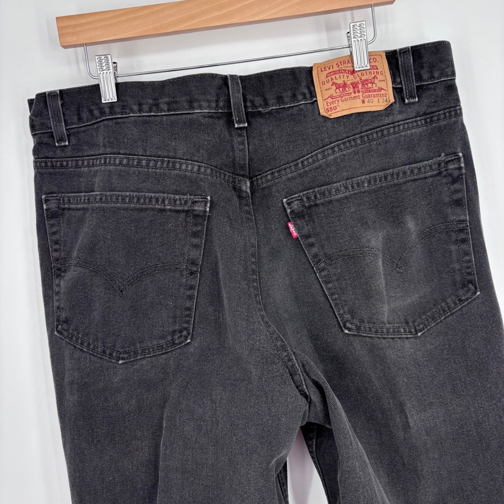 VTG Levis 550 Jeans Mens 36x32 (Tag 40x34) Black Made in USA Tapered Y2K 2001
